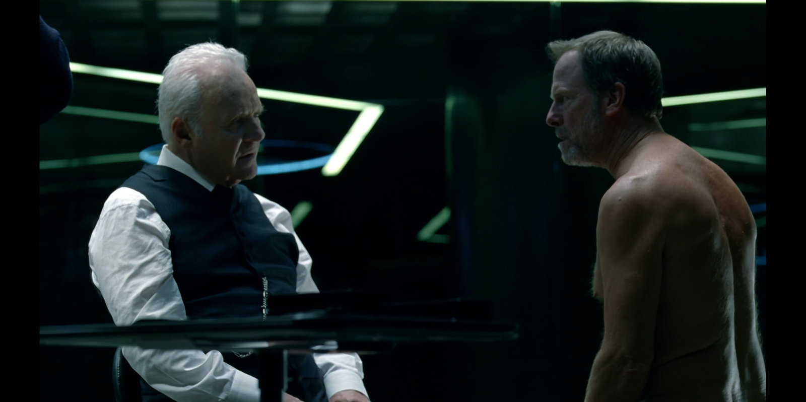 Robert Ford interviews Peter Abernathy — Westworld S1E1